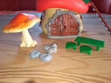 mittleres Peyo Schleich Schlumpfhaus Schlümpfe Haus Pilz Steine, keine Figuren 