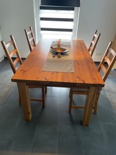 IKEA Esszimmer-Tisch, 6 Stühle, inkl. Kissen, 170x100cm Kieferholz massiv