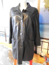 E.B. Company ECHT LEDER LONG JACKE GR 40,42 KURZ MANTEL BUTTERWEICHES LAMMNAPPA