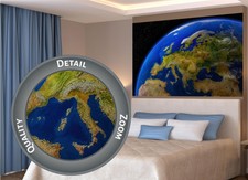 Europa am Tag Ausblick aus dem Weltall Wanddekoration Wandbild Erde 140x100 cm