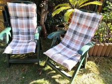 2er Set Gartenstühle Elegance mit Auflagen Hochlehner Balkonstuhl Stuhl grün 