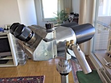 Flak, Flakglas, Flakfernrohr, Doppelfernrohr DF, dkl 10x80, 2.Weltkrieg, poliert