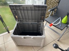 Florida Compact Gartenbox Kissenbox Sitztruhe Holzoptik Poolbox grau