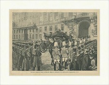 Abgang des Leichenzuges von der Hofburg Kronprinz Rudolf Tod Holzstich E 24862