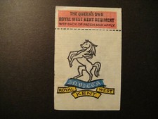 Knappe a&bc Gum Militär Embleme Aufkleber Queens Own Royal West Kent Regiment