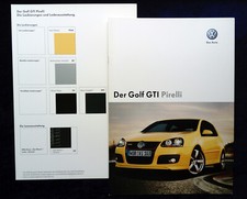 VW Golf 5 GTI, Pirelli Prospekt, 11.2007....mit Farbkarte