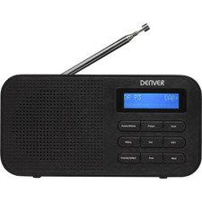 Denver DAB-42 tragbares DAB+ /UKW Radio mit Uhr und Weck-Batteriebetrieb schwarz
