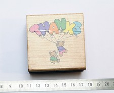 Teddybär Luftballon 6x6 1991 F347 Balloon Teddie Hero-Arts Stempel zu Stampin Up