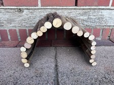 Große Holzbrücke Tunnel Naturholz Meerschweinchen Kaninchen Zubehör NEU
