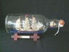Buddelschiff Flaschenschiff Gorch Fock Maritime Deko Gin Cogniag Flasche Messing