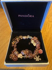 Pandora Armband 20cm, Charms, Raritäten, rosé vergoldet, neuwertig