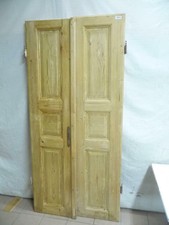 1715. Alte Biedermeier Tür Haustür Holz Zimmertür 2-flg. 223 x 102 cm abgelaugt