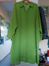 longbluse von Maxi me gr 56 kiwigrün durchsichtig neuwertig 