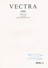 Prospekt Opel Vectra i500 Preisliste von Juli 1998 YO1 