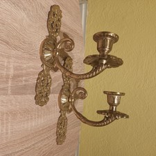 Wandkerzenhalter-Wandleuchter-Klavierleuchter- 2 Stück -Messing Antik- Nostalgie