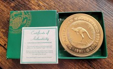Selten 1991 The Australian Nugget 1 Kilo Goldmünze Briefbeschwerer, verpackt/Kaka