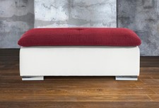 Hockerbank in Luxus-Kunstleder Polsterhocker Sofahocker Wohnzimmerhocker