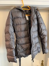 100%ORIG MONCLER   DAUNEN JACKE GRAU GR.4 L ECHTPELZ PELZ KAPUZE