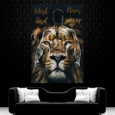 LEINWAND BILD ER XXL BODYBUILDING LÖWE LÖWENKOPF TATTOO ABSTRAKT WAND POSTER