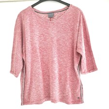 Cecil  Shirt / Pulli  ~ Seitenstreifen ~ rot/weiß meliert   Gr. L  ca.  Gr. 42 