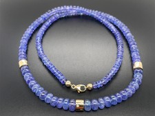 *SCHMUCKJAGD* KETTE 585/- GELBGOLD MIT TANSANIT & BRILLANTEN