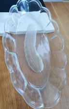 Vintage Gurke Servieren klobig gerahmt Kante Glasschale 27 cm x 13,5 cm CW001