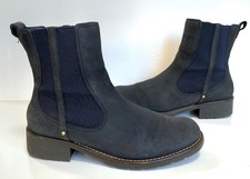 Damen Clarks Orinoco Club marineblau Leder Chelsea Stiefel Größe UK 6 D guter Zustand