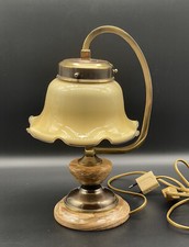 Vintage alte hübsche Tischlampe, Marmor, Onyxfuss Glasschirm Messing