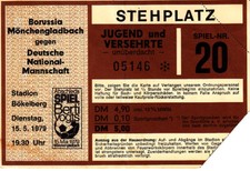 Ticket Abschiedsspiel Berti Vogts 15.5.79 Mönchengladbach DFB Nationalmannschaft