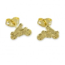 Motorrad Ohrstecker 333 Gold 1 Paar Herren Kinder
