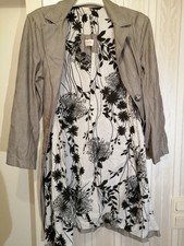 ANCORA linea italiana cooler stylischer grauer wildlederstyle Mantel Gr. 4 (L)