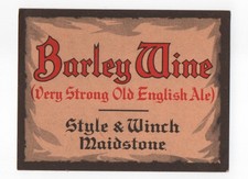 Style & Winch, Maidstone - Gerstenwein (sehr starkes altes englisches Ale) Etikett