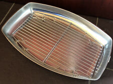 Edelstahl Bräter mit Rost zum Grillen und seitlichen Griffen