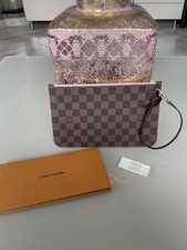 Louis Vuitton Clutch Pochette aus der Neverfull Damier Ebene NEU +Rose Ballerine