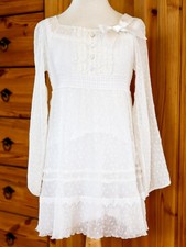* ELSY * SEIDEN BLUSE TUNIKA KLEID + TOP CREME WEISS 134/140/146 WIE NEU!!!