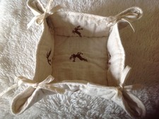 Brotkorb Stoff Landhaus Hirsch Korb Küche 32x32 cm  1 Stk