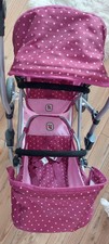 BAYER CHIC 2000 Tandem-Buggy VARIO, dots brombeere, für 2 Puppen, süß!!!