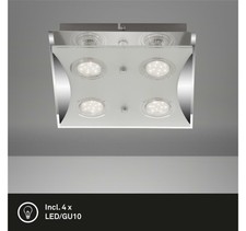 Deckenleuchte Briloner B-Ware Flash 2 LED Deckenlampe Quadratisch Glas Chro