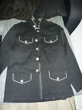 Bat Attack Millitary Jacke Sakko Schwarz weiß 2XL Gothic Metal Uniform Schnitt