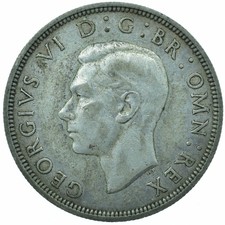 1939 HALF CROWN / GEORGE VI BEAUTIFUL SILVER COIN SAMMLERSTÜCK #WT33997J