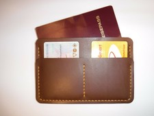 Reisepass KFZ Fahrzeugschein Hülle Etui Mappe Kartenhülle echt Leder Handgemacht