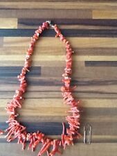  alte ECHTE KORALLEN KETTE ASTKORALLE Rot handarbeit 24 cm lang TOP