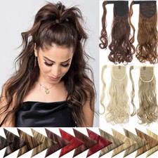 Lockig Wellig Pferdeschwanz Extensions Zopf Haarteil Ponytail für Frauen 60cm DE
