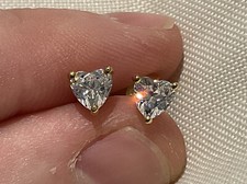 1,0 Karat simulierte Diamant Solitär Ohrstecker Set in 9k vergoldet 925