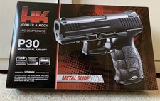 Softair Pistole P30 Heckler&Koch Mechan., Metallschlitten, Monition, Zielscheibe
