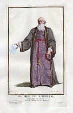1779 Michel de L'Hospital conseiller Portrait costumes antique print Duflos