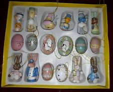 Hängedeko für den Osterstrauß aus handbemaltem Holz  18 - teilig in OVP