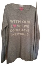 100% Kaschmir Pullover grau rosa LOVE Rosa von Schmaus Hellgrau - neuwertig 