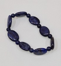 EDELSTEIN ARMBAND LAPIS LAZULI 6 & 13x18 MM PERLEN ELASTISCH