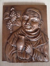 Dekobild Reliefbild Wandbild Mönch Kupferfarben Epoxidharz Kunstharz Handarbeit